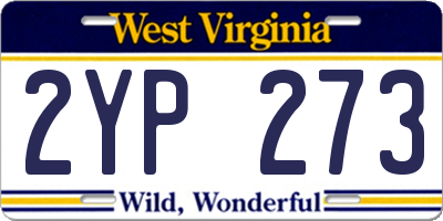 WV license plate 2YP273