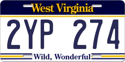 WV license plate 2YP274