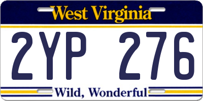 WV license plate 2YP276
