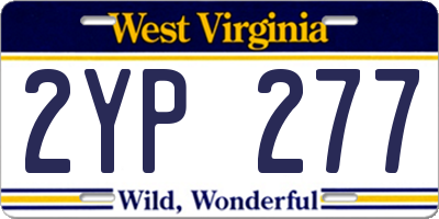 WV license plate 2YP277