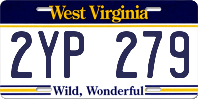 WV license plate 2YP279