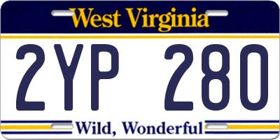 WV license plate 2YP280