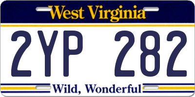WV license plate 2YP282