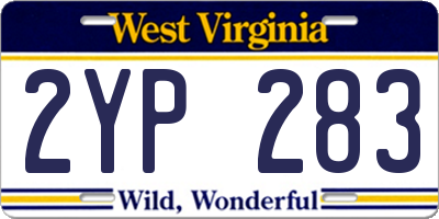 WV license plate 2YP283
