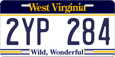 WV license plate 2YP284