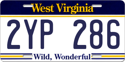 WV license plate 2YP286