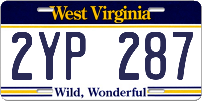 WV license plate 2YP287