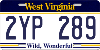 WV license plate 2YP289