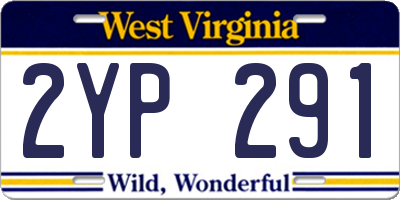 WV license plate 2YP291