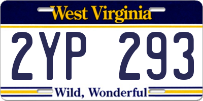 WV license plate 2YP293