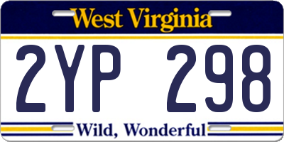WV license plate 2YP298
