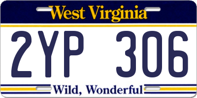 WV license plate 2YP306