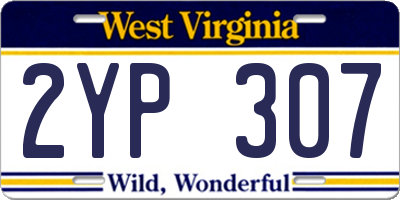 WV license plate 2YP307