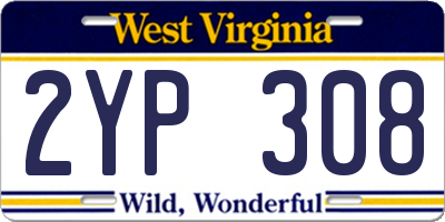 WV license plate 2YP308