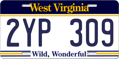 WV license plate 2YP309