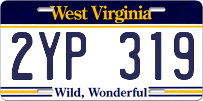 WV license plate 2YP319