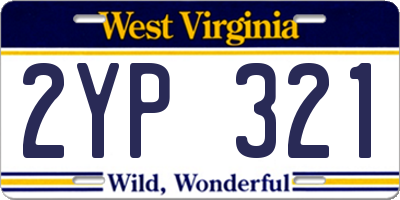 WV license plate 2YP321