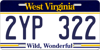 WV license plate 2YP322