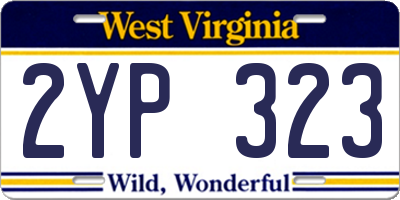 WV license plate 2YP323