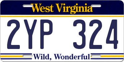 WV license plate 2YP324