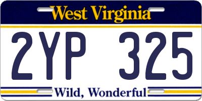 WV license plate 2YP325