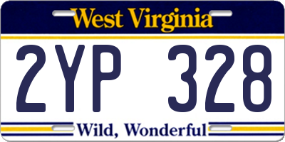 WV license plate 2YP328