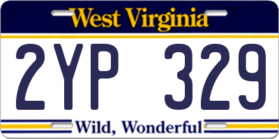 WV license plate 2YP329
