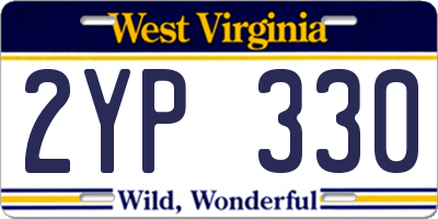 WV license plate 2YP330