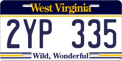 WV license plate 2YP335