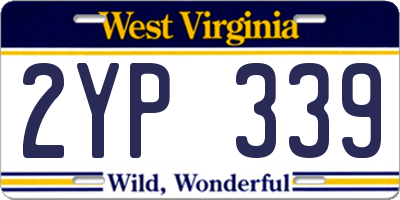 WV license plate 2YP339