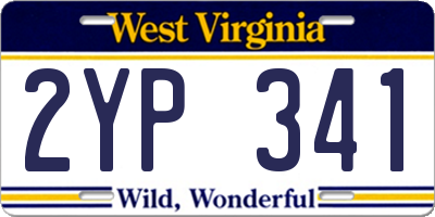 WV license plate 2YP341