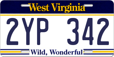 WV license plate 2YP342