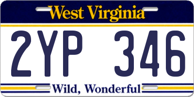 WV license plate 2YP346