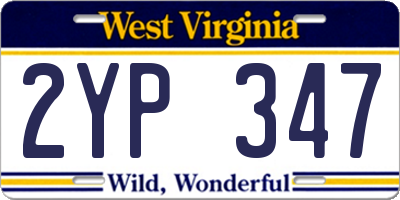 WV license plate 2YP347