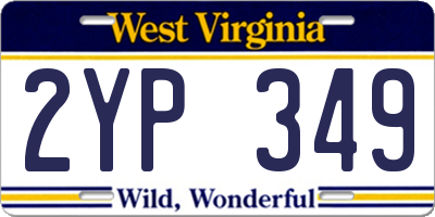 WV license plate 2YP349