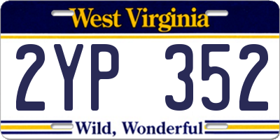WV license plate 2YP352
