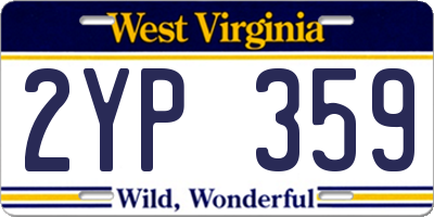 WV license plate 2YP359