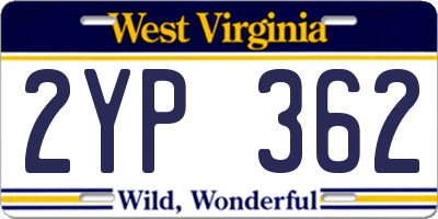 WV license plate 2YP362