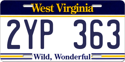 WV license plate 2YP363