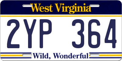 WV license plate 2YP364