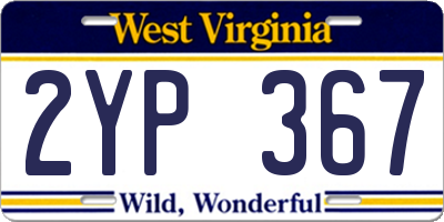 WV license plate 2YP367