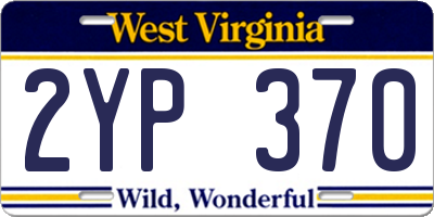 WV license plate 2YP370