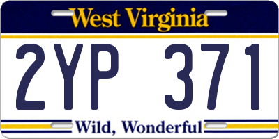WV license plate 2YP371