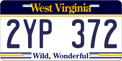 WV license plate 2YP372