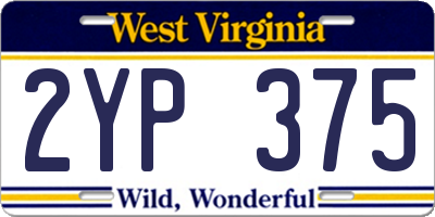 WV license plate 2YP375