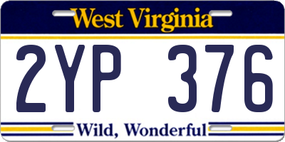 WV license plate 2YP376