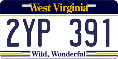 WV license plate 2YP391