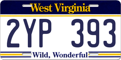 WV license plate 2YP393