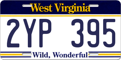 WV license plate 2YP395