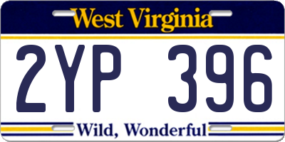 WV license plate 2YP396